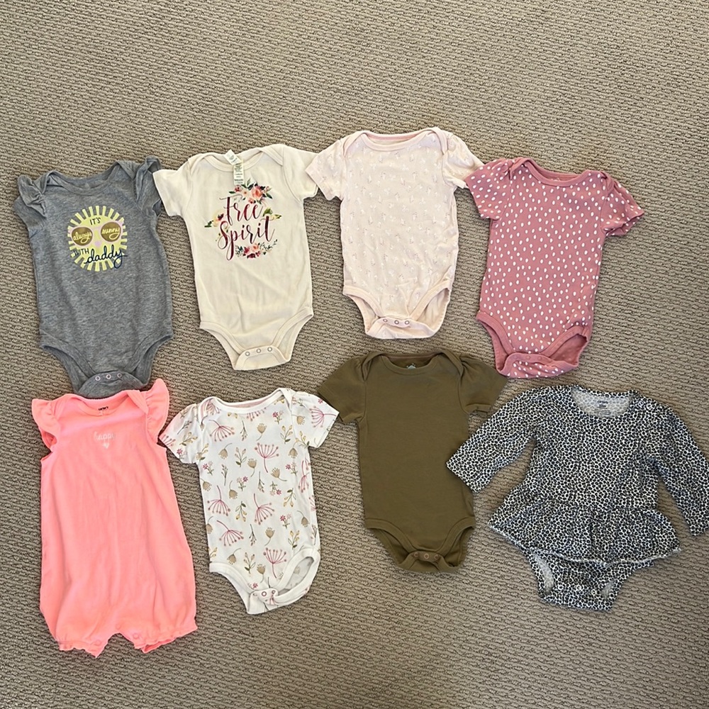 Bundle of 8 12 month baby girl onsies